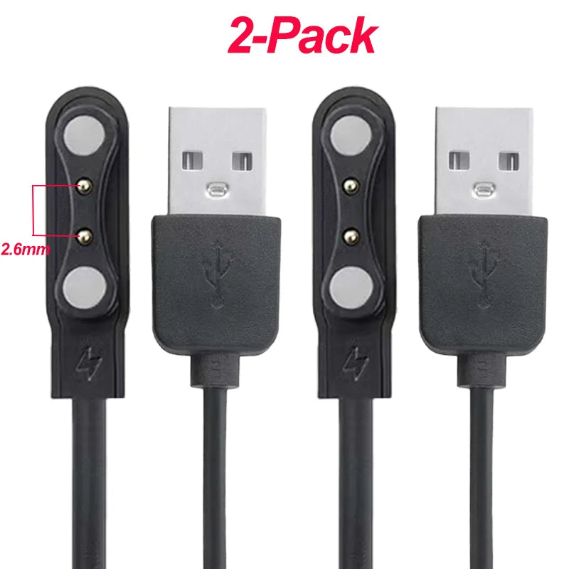 1pcs/2pcs Magnetic Smart Watch Charger For YAMAY VeryFitPro, Letsfit, And Uwatch Replacement USB Charging Cable For SW021 SW023 Peaceful Pleasures Health and Wellness 2PCS-W26-Black