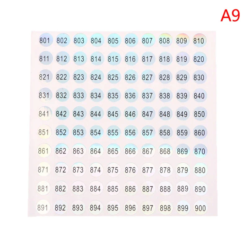 Waterproof Laser Number Stickers 1–1000 | Nail Polish Labels