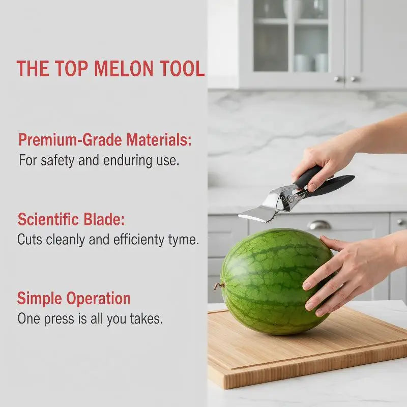 Stainless Steel Watermelon Splitter | Anti-Slip Fruit Cutter Tool