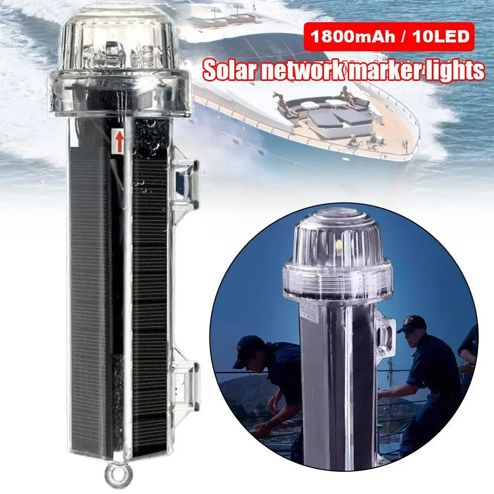 Solar Marine Warning Light | Waterproof Night Fishing Signal Lamp Marine Signal Light Peaceful Pleasures Health and Wellness