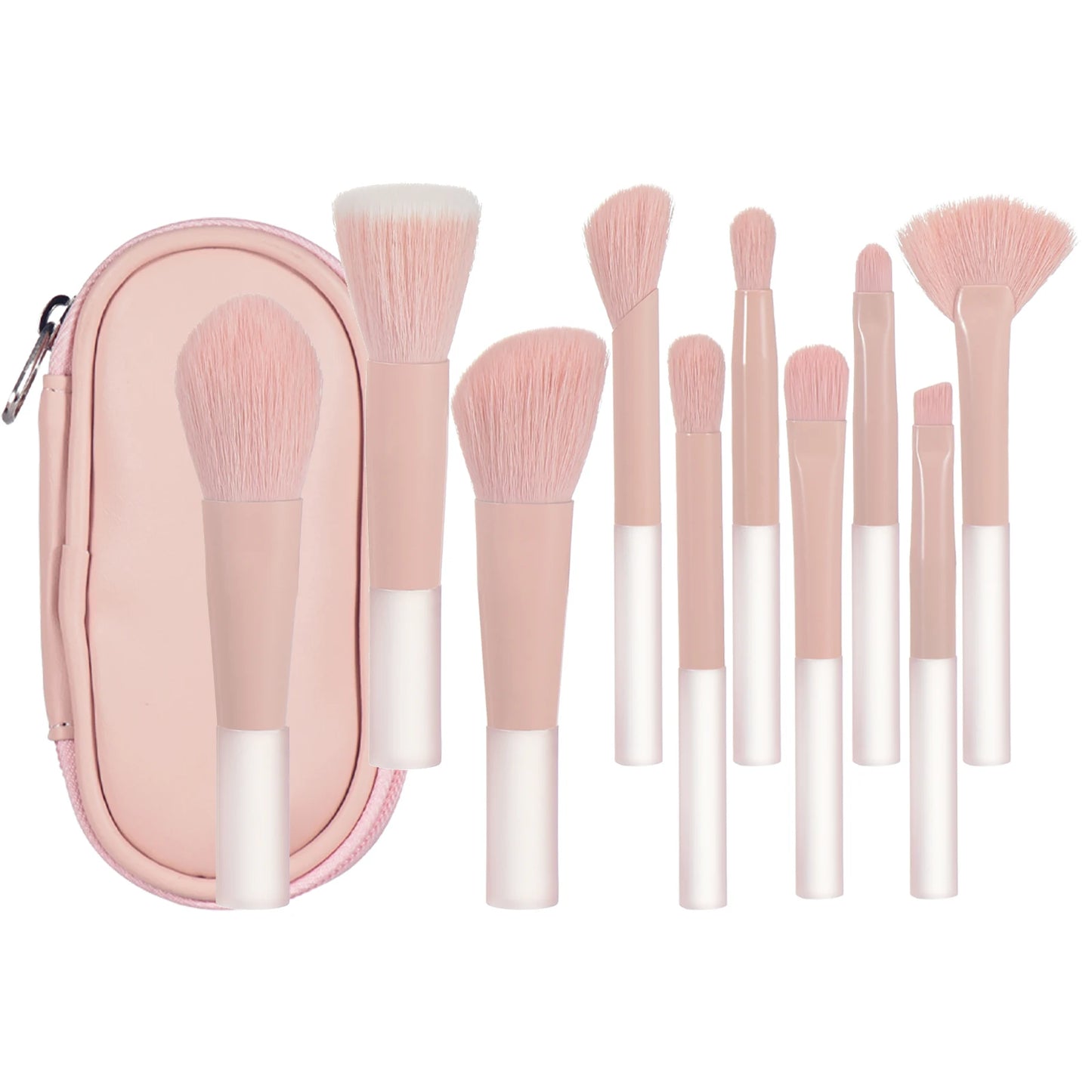 10-Piece Pink Mini Travel Makeup Brush Set | Professional Tools