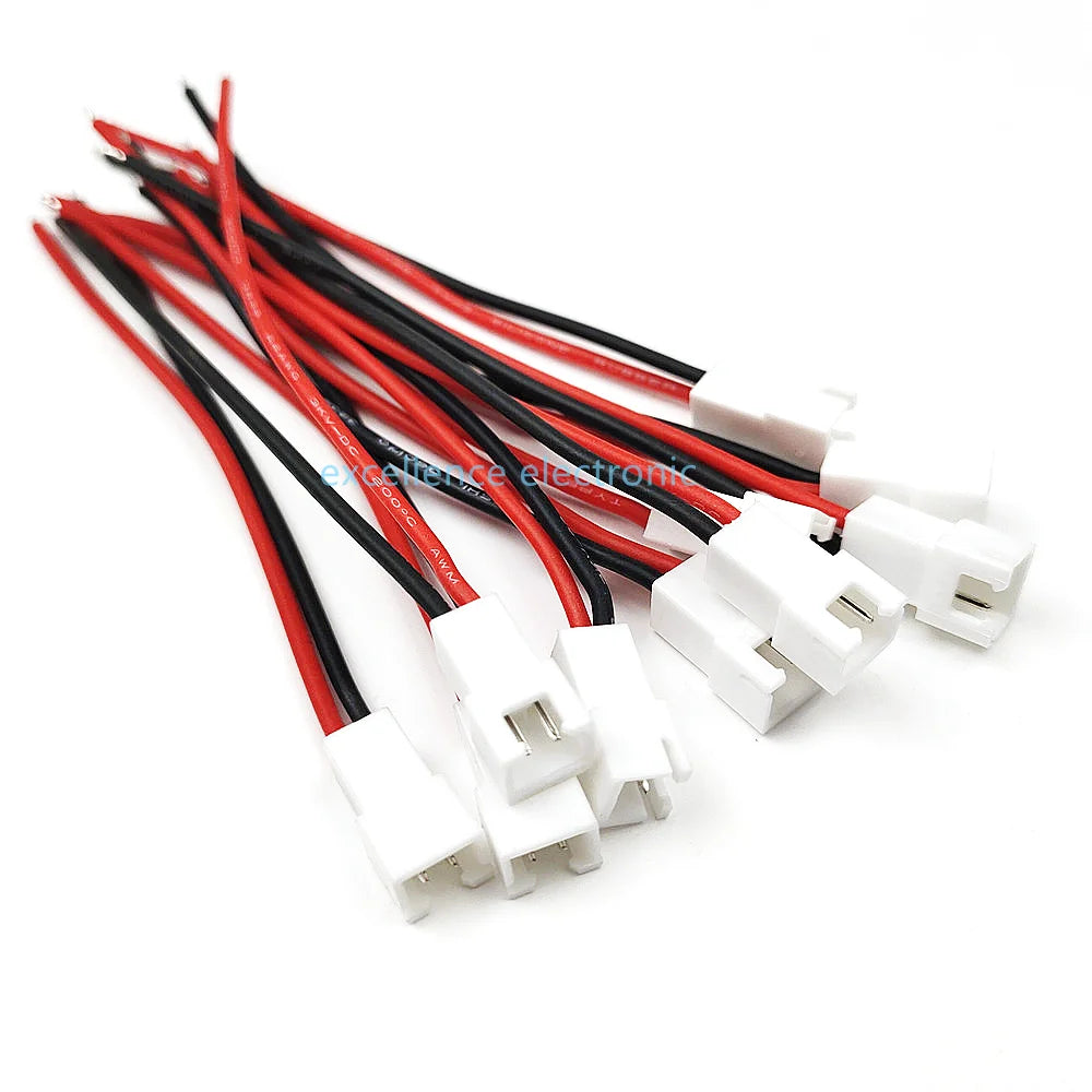 10Pairs JST XH 2.54mm 2PIN Soft silicon 22AWG Wire XH2.54 Female Male Connecting Plug Connector for Tiny Drone Battery Terminal Peaceful Pleasures Health and Wellness
