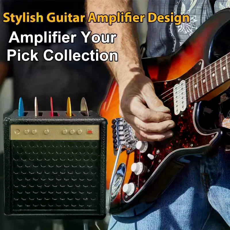 3D Printed Guitar Pick Holder – Vintage Amp Design, Holds 5 Picks