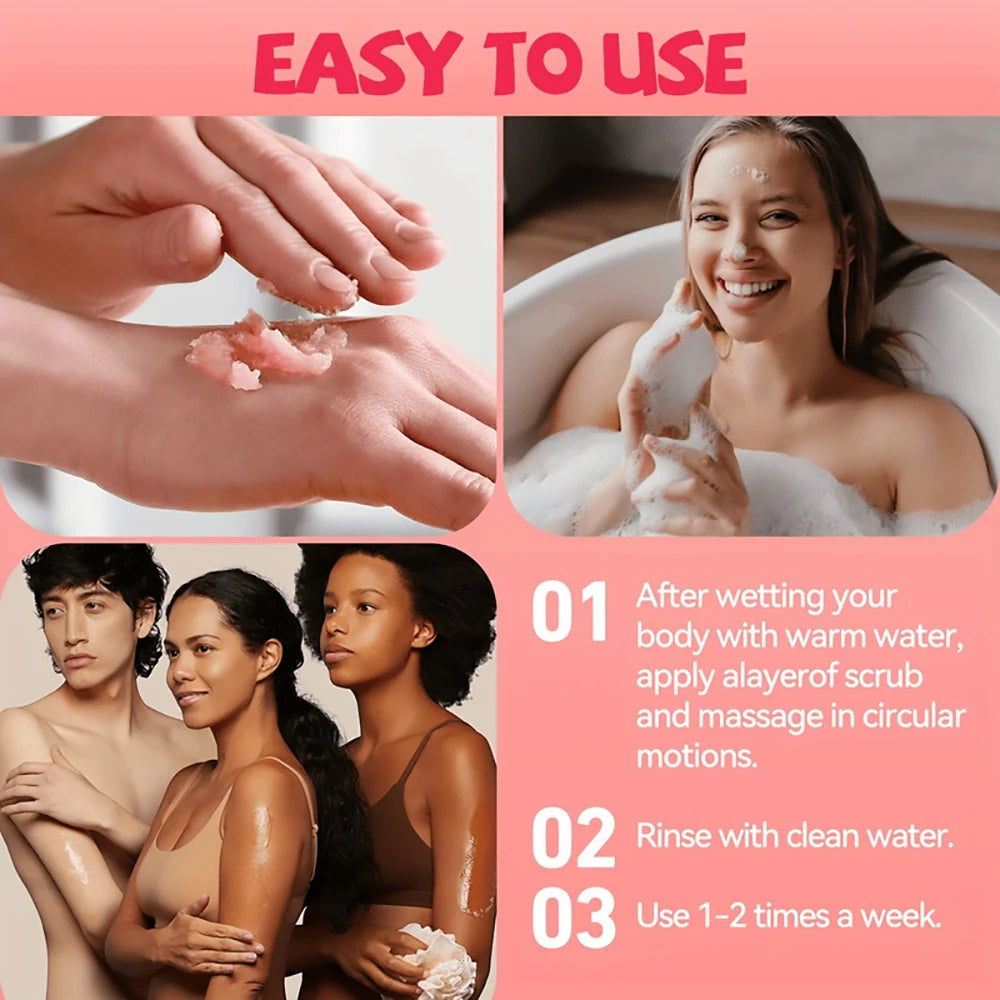 SUYARUN Peach Sugar Scrub Exfoliator - Moisturizing Body Polish with Shea Butter, Natural Exfoliator for Smooth Skin, 300g. Peaceful Pleasures Health and Wellness