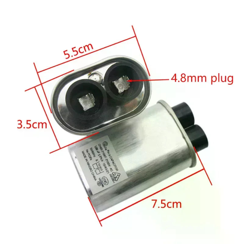 Microwave Oven High Voltage Capacitor 0.85uF–1.08uF Replacement Appliance Replacement Part Peaceful Pleasures Health and Wellness