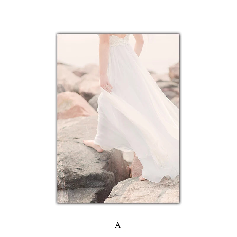 Nordic Minimalist Canvas Poster Wall Art Featuring Leaves, Flowers and Natural Landscapes, Modern Living Room Home Decor Prin Peaceful Pleasures Health and Wellness BW0609-1 30x40cm Unframed