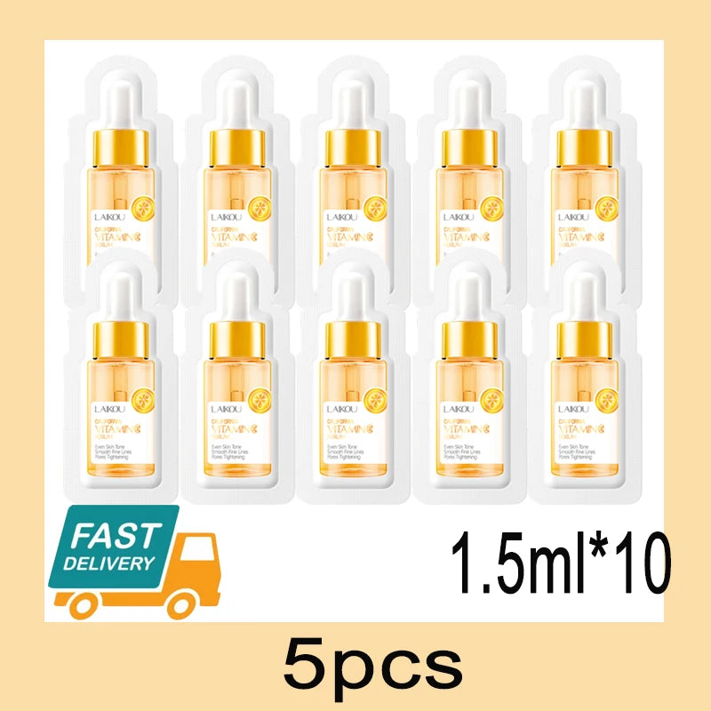 Vitamin C Whitening Serum Freckle Remove Essence Fade Pigmentation Melasma Dark Spots Corrector Repair Serum Korean Skin Care Peaceful Pleasures Health and Wellness 10pcs