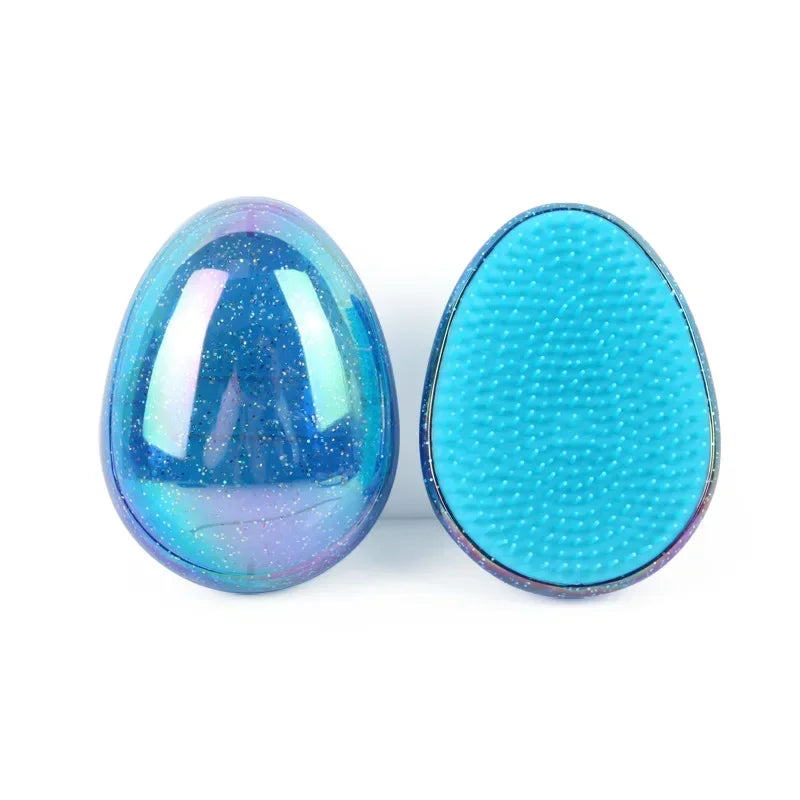 Soft Hairbrush for Travel, Egg Round Shape, Detangling, 1PC Mini Tangle, Hair Styling, Hairdressing Comb Peaceful Pleasures Health and Wellness blue