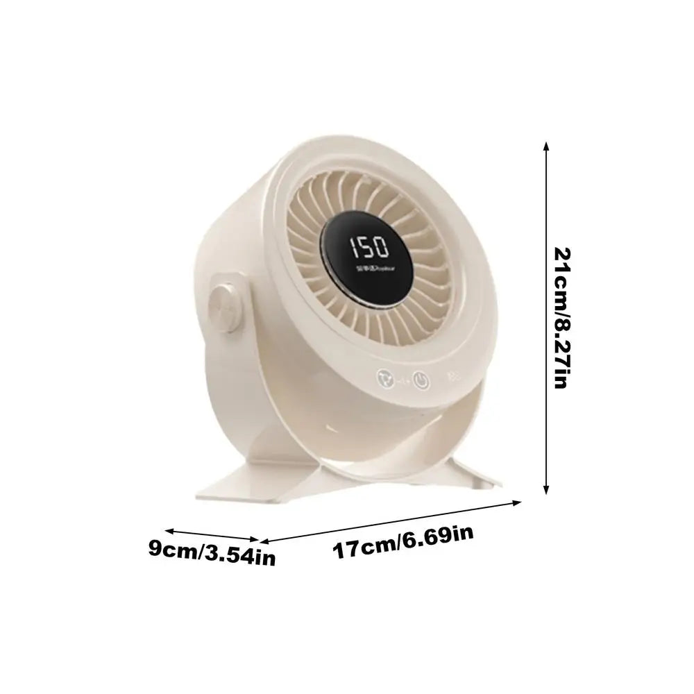 Rechargeable Desk Fan | 150-Speed Digital Display, Low Noise