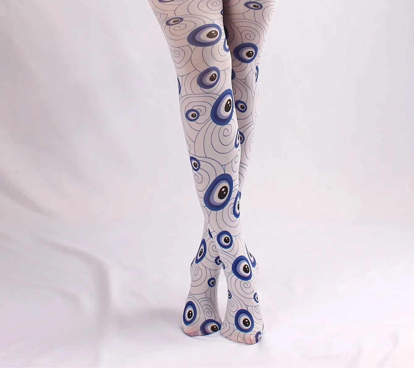Evil Eyes Tight women Spring New Women Sheer Sexy Tattoo Printed Pantyhose Tights Stockings Anti-Hook Women's Socks Peaceful Pleasures Health and Wellness D One Size
