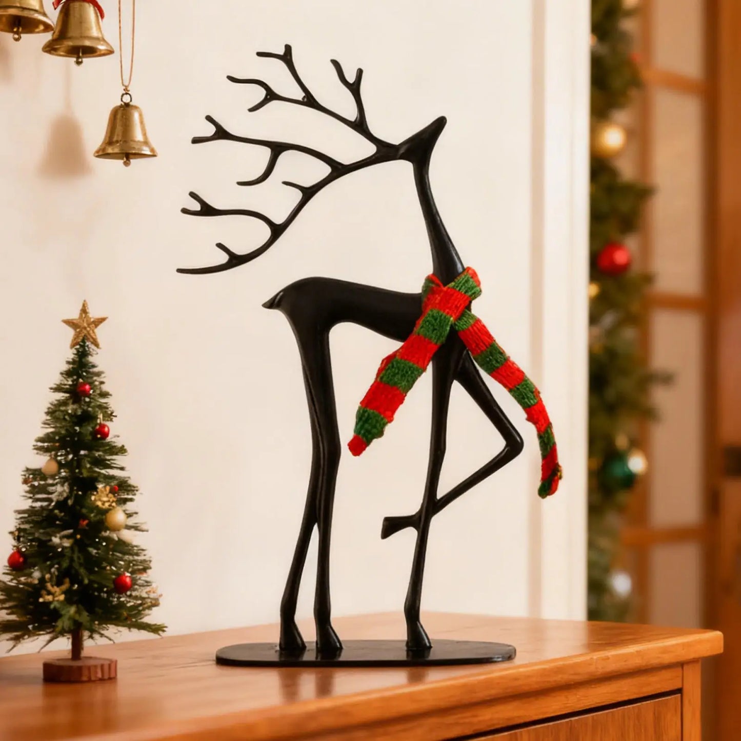 Christmas Reindeer Resin Figurine | Modern Holiday Home Decor