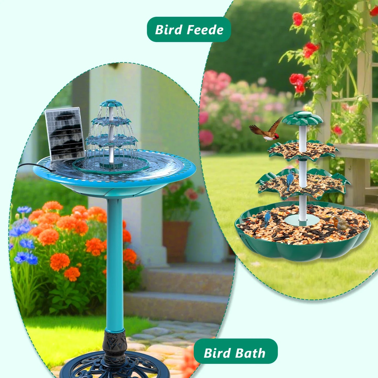 AISITIN 3-Layer Solar Bird Bath Fountain Pump – Garden & Pond