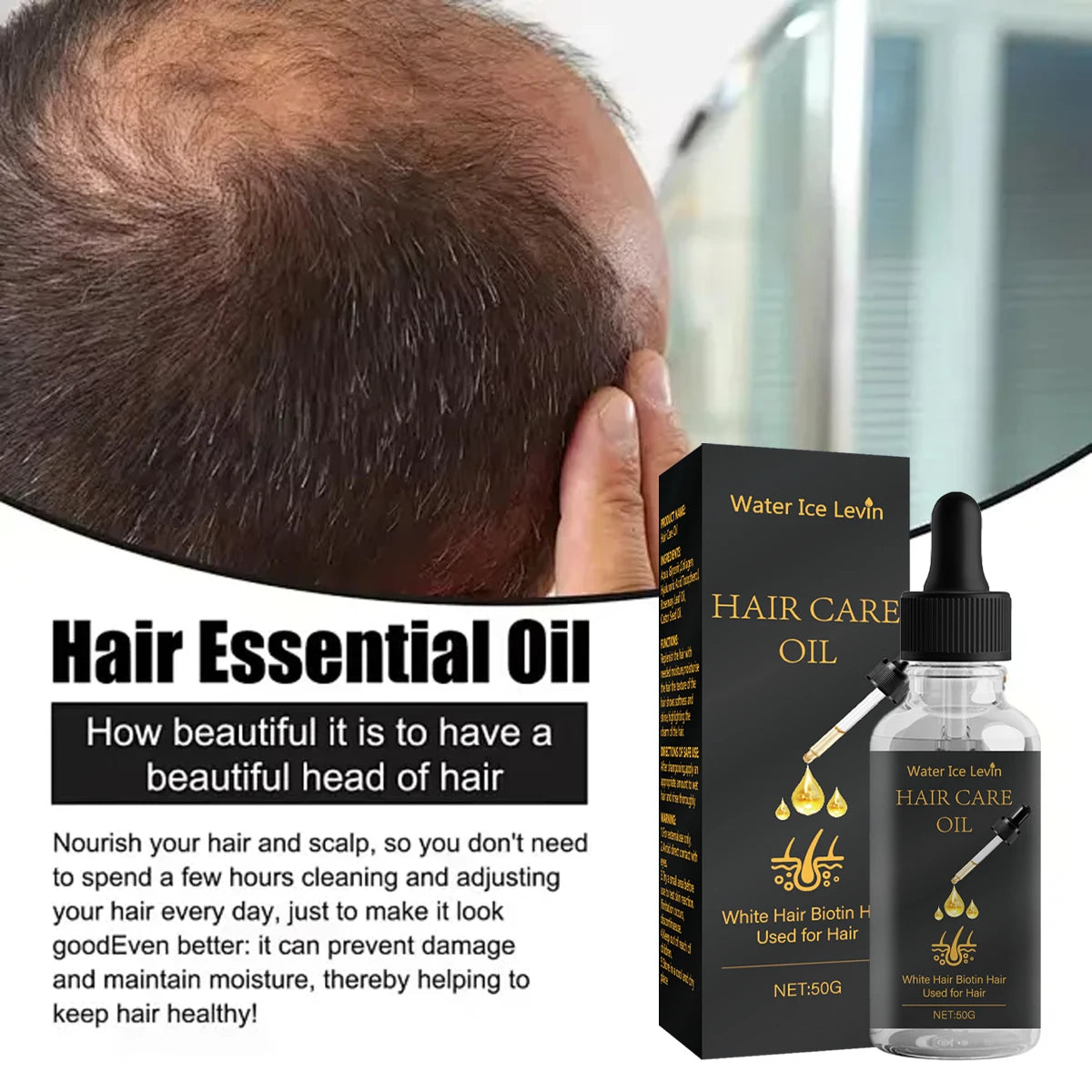 Biotin Hair Oil with Rosemary, Castor Oil & Collagen Hair Growth Oil Peaceful Pleasures Health and Wellness