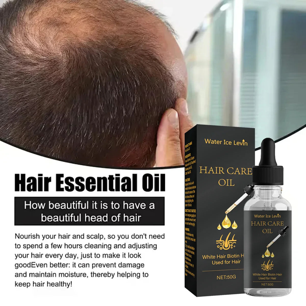 Biotin Hair Oil – Rosemary, Castor Oil & Collagen for Shine