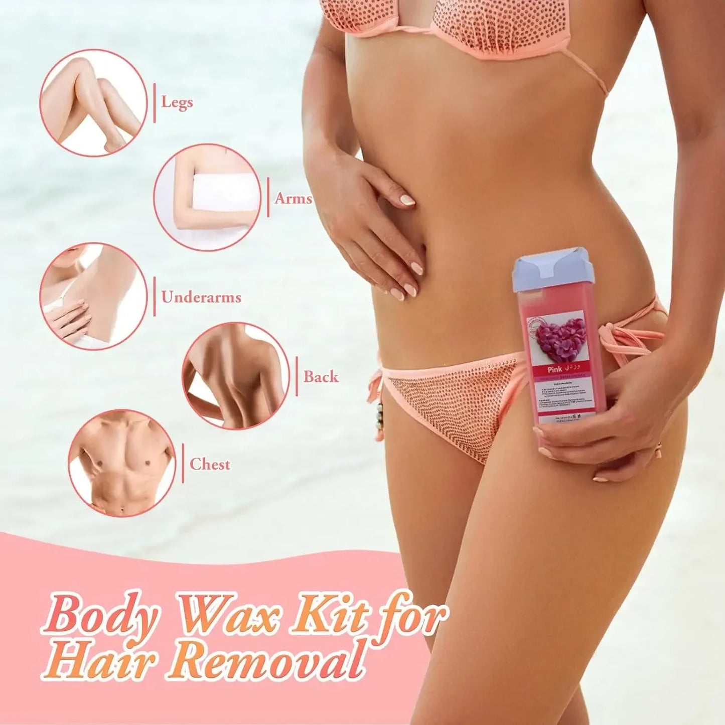 Rose Roll-On Wax Warmer Kit – Electric Hair Removal Set