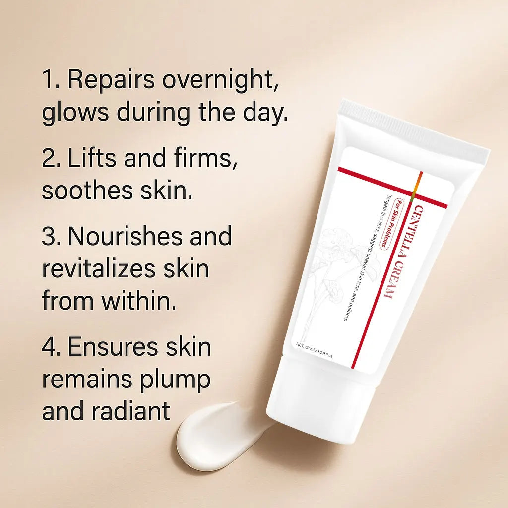 Madeca Cream Time Reverse 50ml Centella Asiatica Glow Face Cream Moisturizer, Hydrating, Firming, Smoother Even-Looking Skin Peaceful Pleasures Health and Wellness