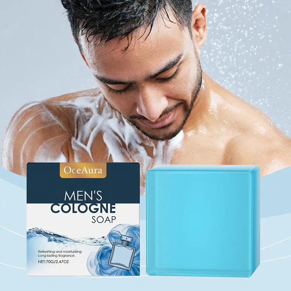 Ouhoe Men's Cologne Handmade Natural Bar Soap 70g – Deep Cleansing, Moisturizing & Exfoliating Body Soap (1 or 2 Bars) Peaceful Pleasures Health and Wellness