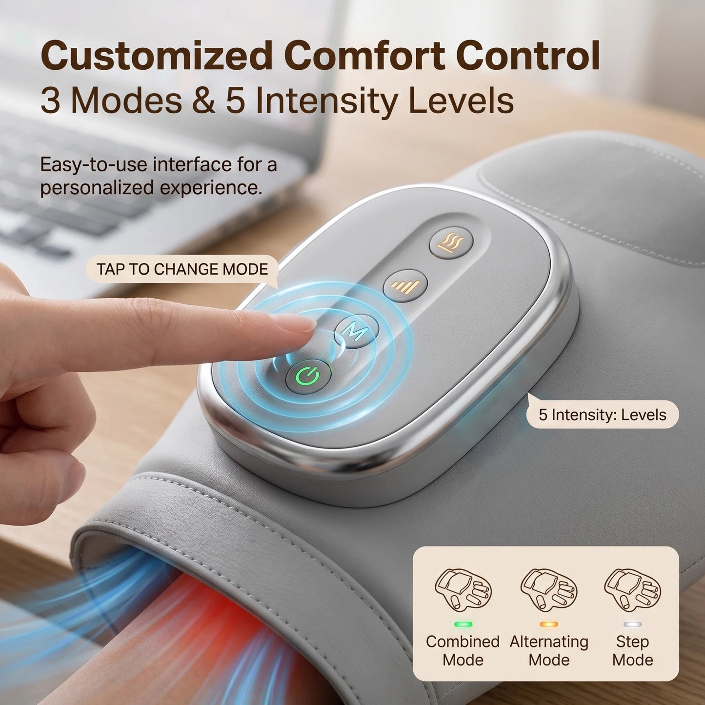 Hand Massager with Airbag Compression Finger Wrist Palm Massage Machine Vibration Glove for Hand Muscle Relax Gift for Men Women Peaceful Pleasures Health and Wellness