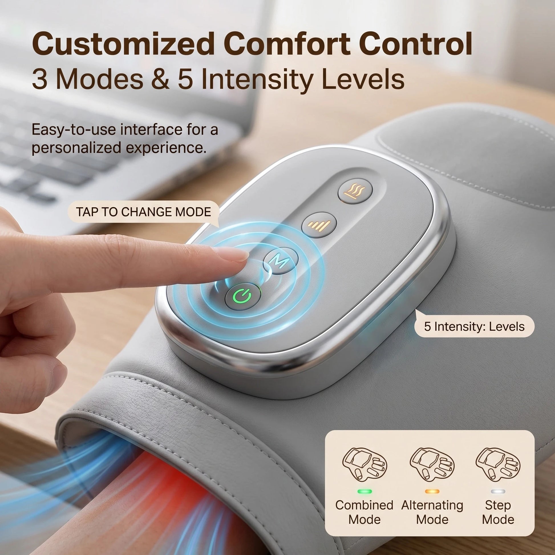 Hand Massager with Airbag Compression Finger Wrist Palm Massage Machine Vibration Glove for Hand Muscle Relax Gift for Men Women Peaceful Pleasures Health and Wellness