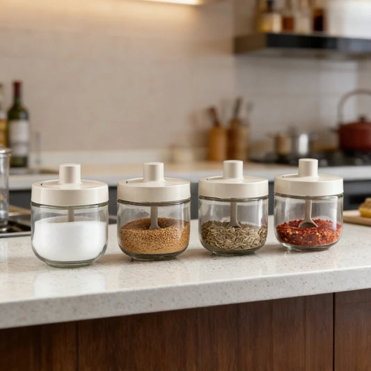 Kitchen Seasoning Jar Household Salt Jar Spice Box Storage Box Chili Seasoning Dispenser Sealed Bottle Practical Kitchen Storage Peaceful Pleasures Health and Wellness