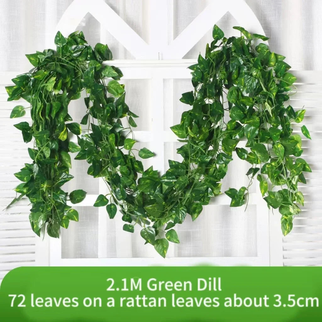 2.1M Artificial Ivy Vine Wreath | Silk Wall Hanging Decor