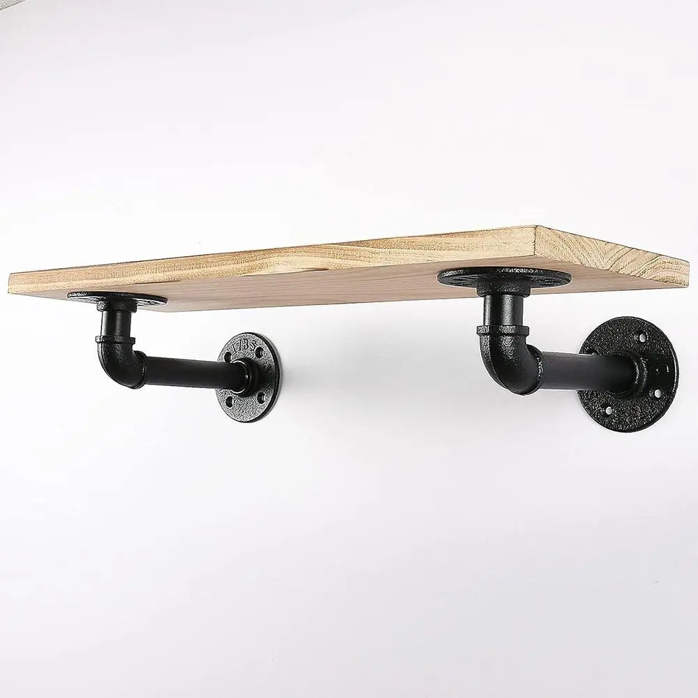 Heavy Duty Floating Shelf Bracket | Black Metal Wall Mount