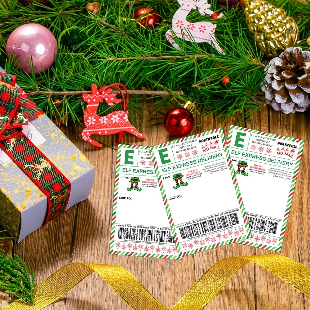North Pole Delivery Labels Christmas Holiday Package Stickers Fill-in