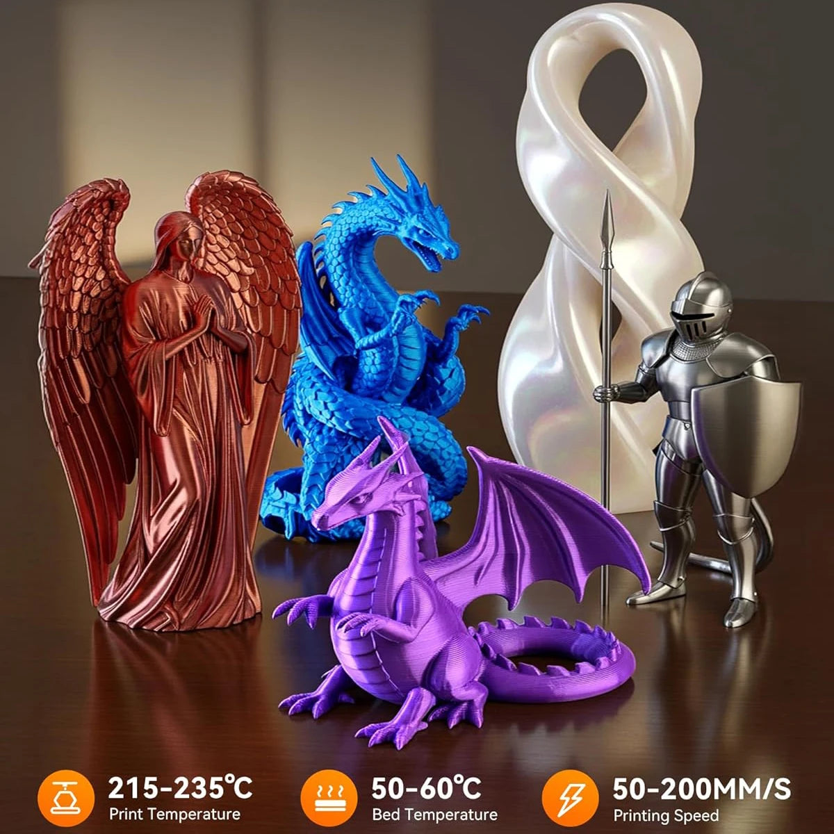 PLA+ Silk Multicolor 3D Printer Filament 1.75mm | DINGSUN 3D