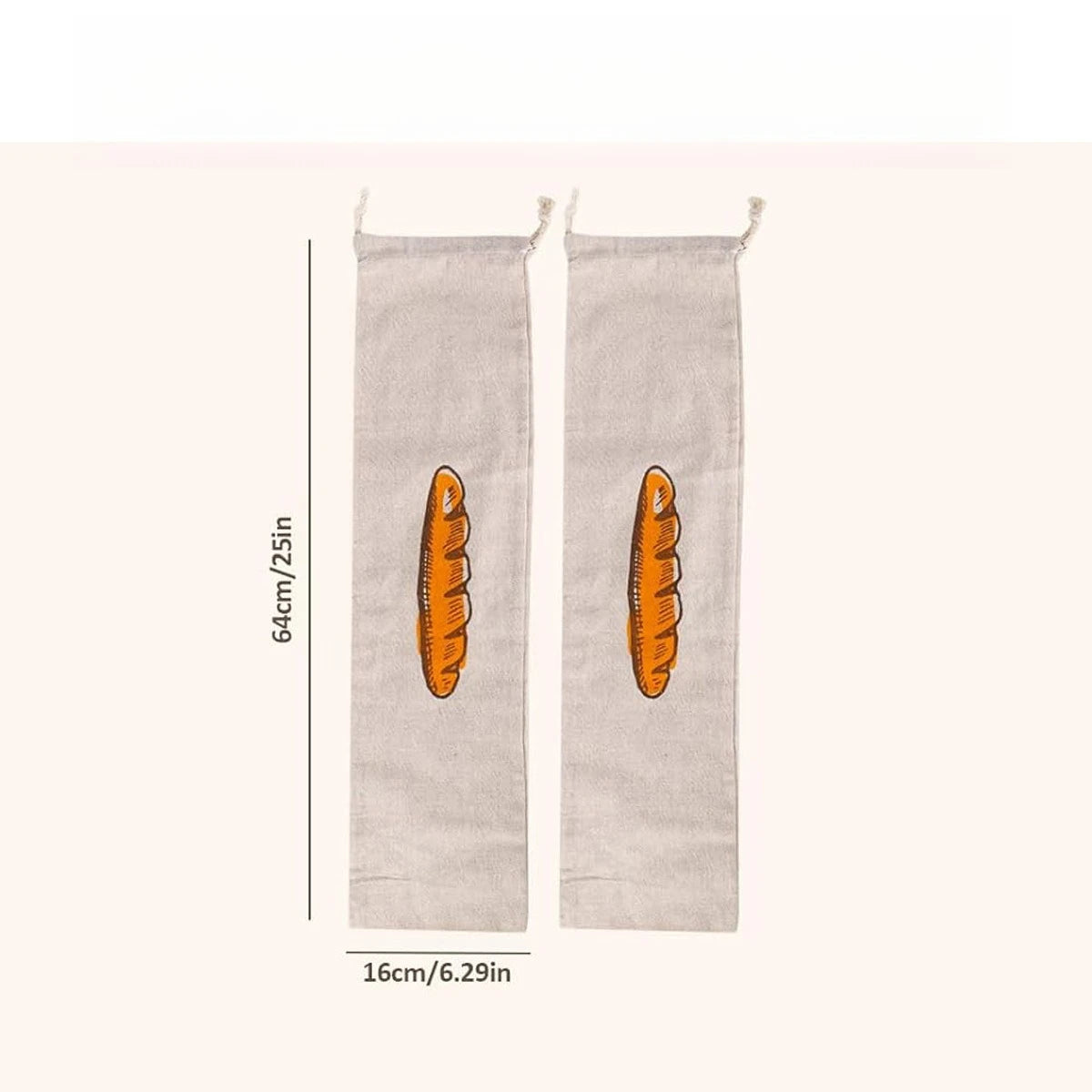 Reusable Linen Bread Bag | Drawstring Artisan Loaf Storage Bag