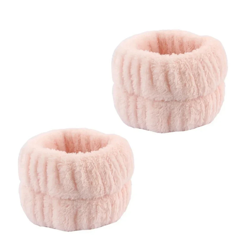 Cute Plush Coral Velvet Wristband & Hair Tie Set – 3 Piece