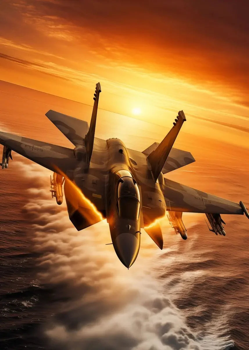 Military Fighter Jet Canvas Wall Art | Aviation Poster Decor