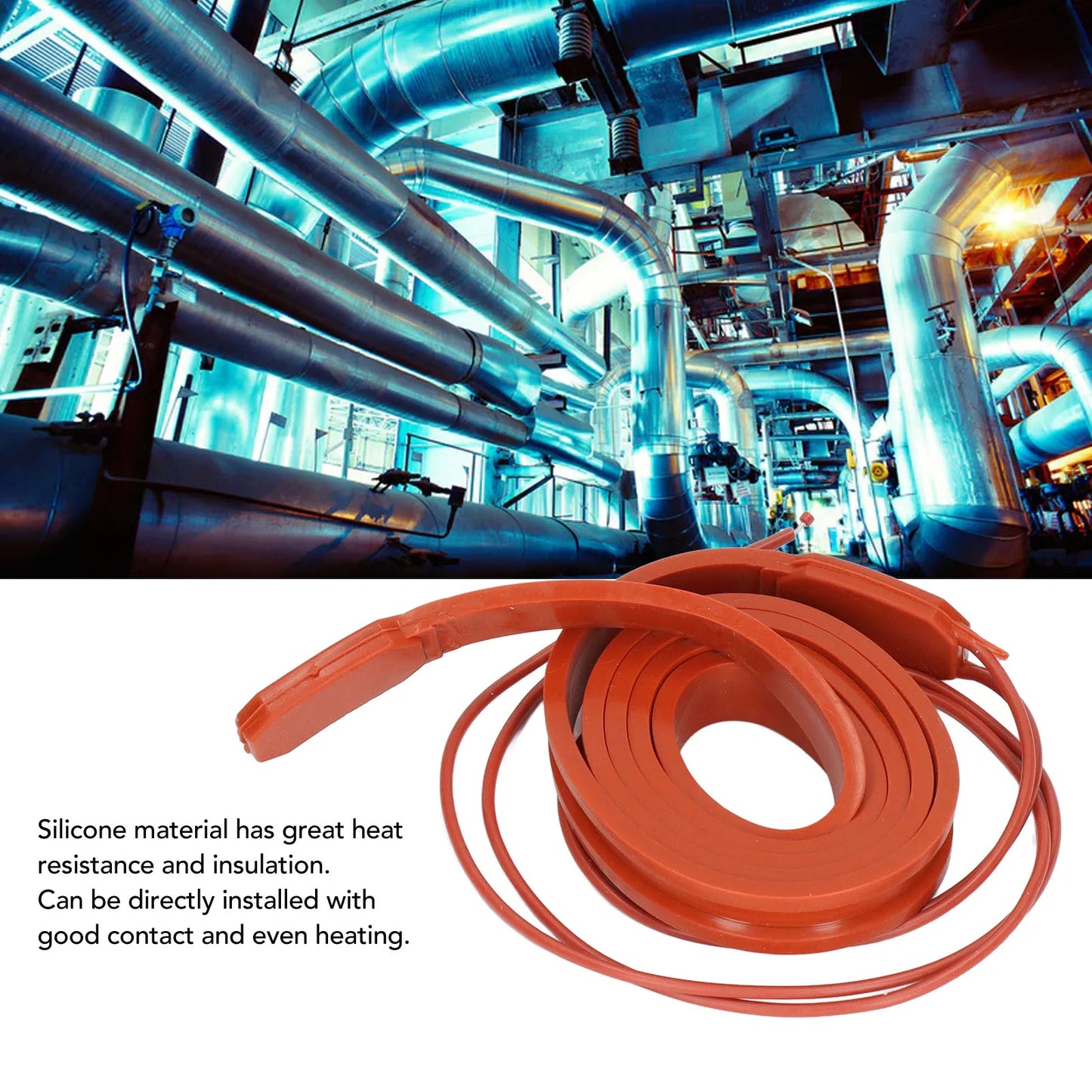 Silicone Heating Band Silicone Heating Band Heat Tape Heater Belt Warmer Waterproof 15x1000mm 75W 220V AC Peaceful Pleasures Health and Wellness