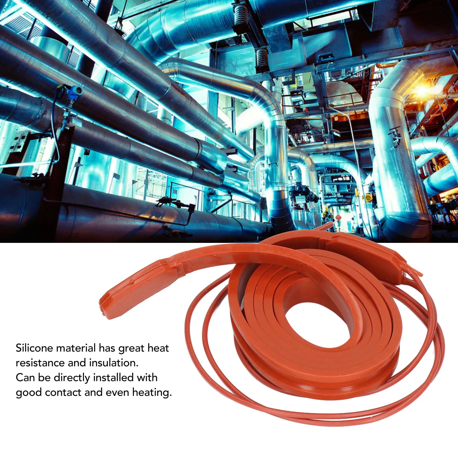 Silicone Heating Band Silicone Heating Band Heat Tape Heater Belt Warmer Waterproof 15x1000mm 75W 220V AC Peaceful Pleasures Health and Wellness