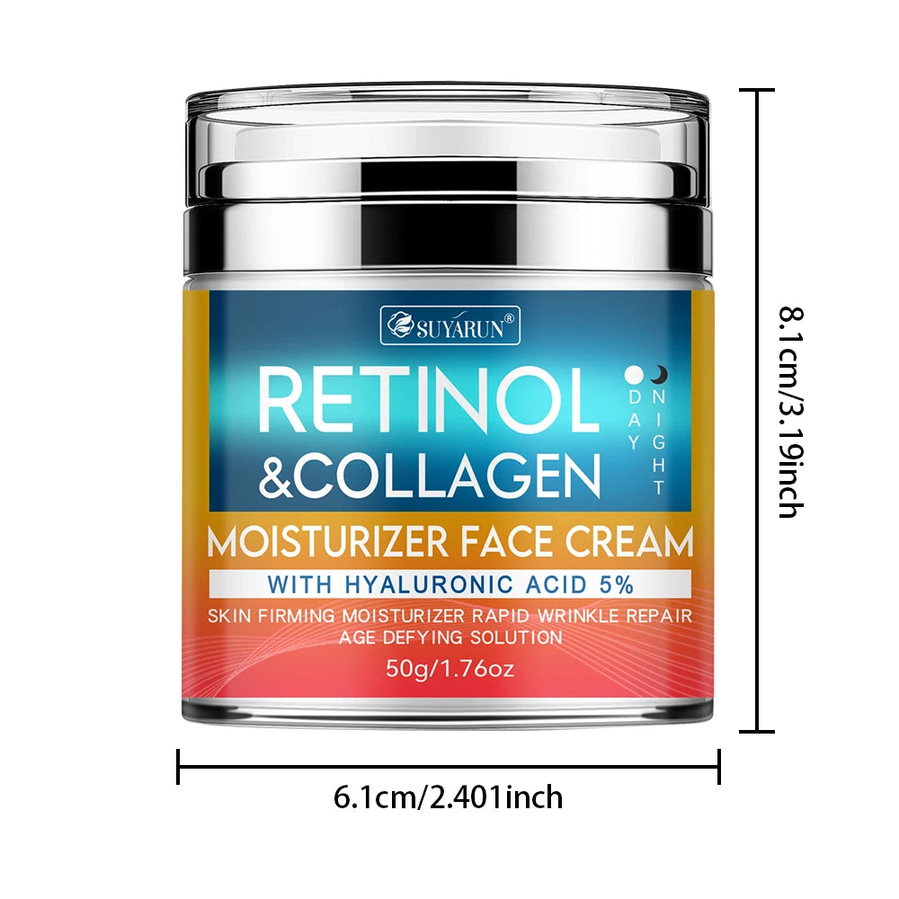 SUYARUN Retinol And Collagen Face Cream Anti-Aging Deep Hydration Moisturizer Firming Youthful Glow Skin Care for Face. Peaceful Pleasures Health and Wellness