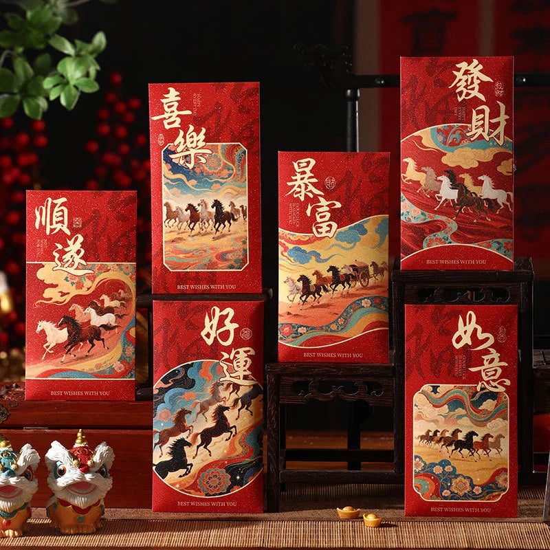 2026 Year of the Horse Chinese New Year Red Envelopes – 6 Pack