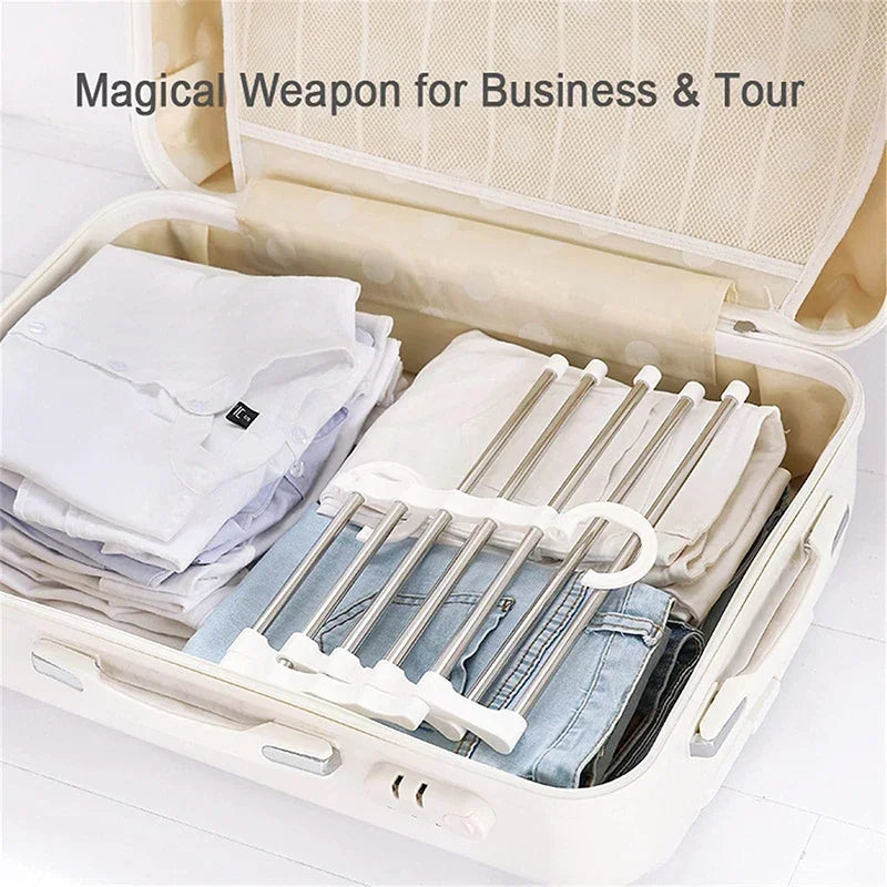 Stainless Steel Folding Pants Hanger | Multi-Layer Closet Organizer