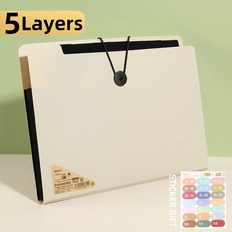 5-Layer A4 File Folder Storage Bag | Desk Organizer