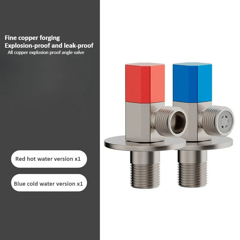 Brass Angle Valve – Hot & Cold Threaded Bathroom Shutoff Valve