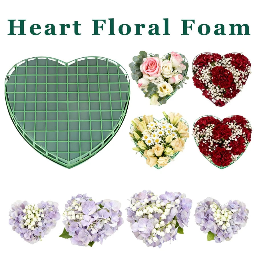 Heart Shaped Floral Foam Block with Suction Cup Tray