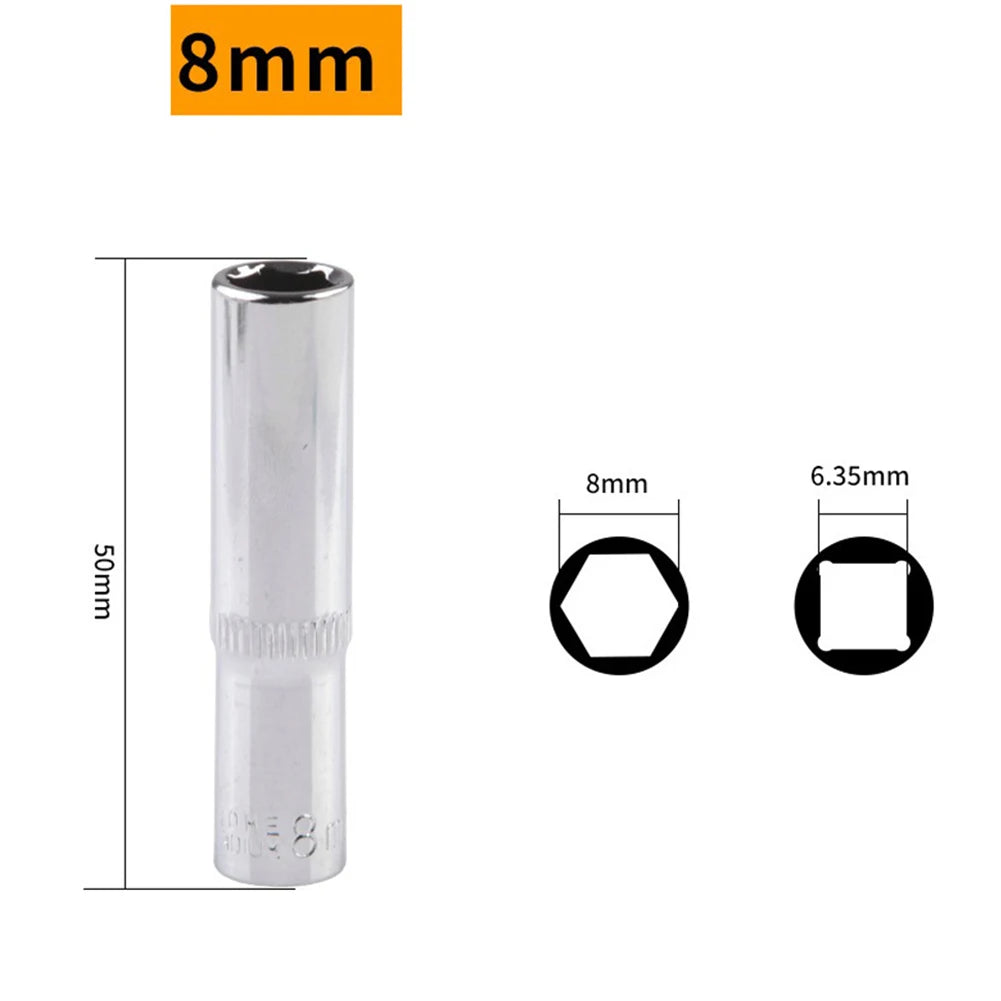 4- Deep Socket Adapter 1 Hex Wrench Heads Ratchet Sleeve Nozzles Nut