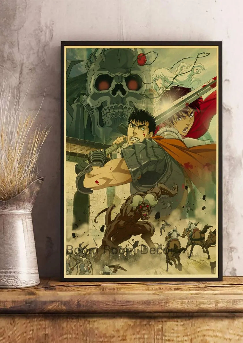 Berserk Anime Canvas Wall Art Retro Poster | Home Décor