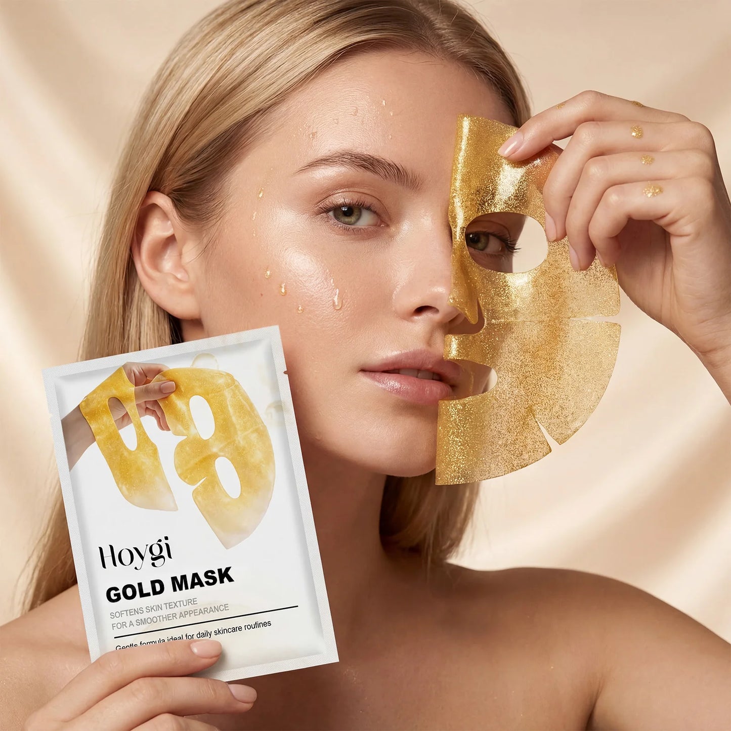 24K Gold Face Mask – Niacinamide & Collagen Sheet Mask (4 pcs)