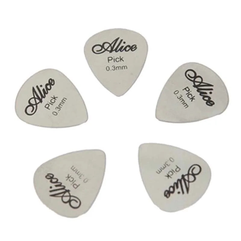 Metal Guitar Pick Thin Durable Silver Professional Bass Ukelele Picks