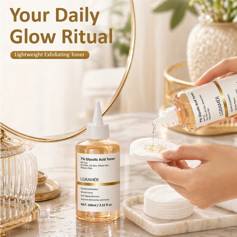 7% Glycolic Acid Exfoliating Toner,Exfoliating Facial Toner,Pore Minimizing Toner,Smooth Skin, Even Tone,Hydrating Formula 100ml Peaceful Pleasures Health and Wellness