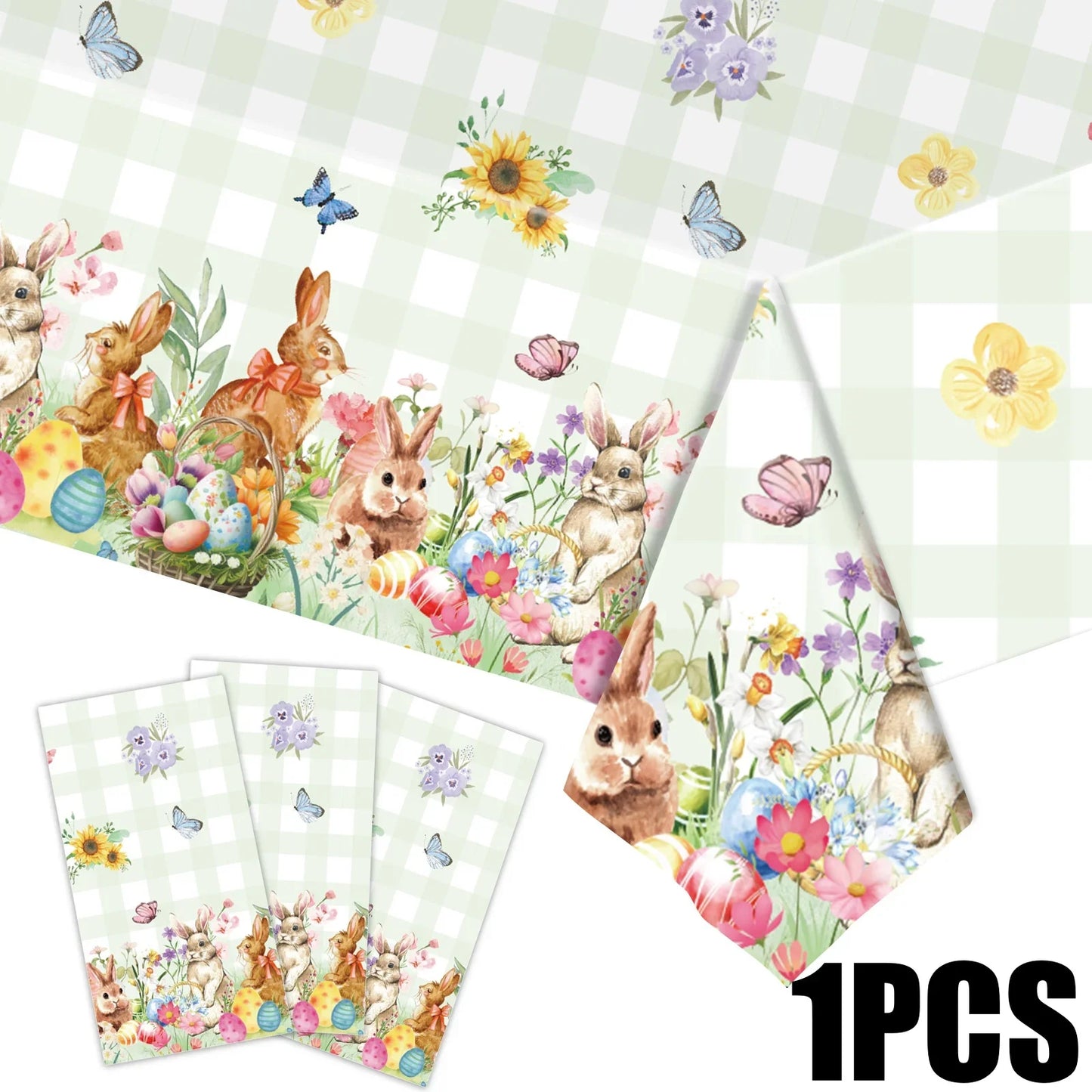 Easter Rabbit Disposable Tablecloth | Colorful Party Table Cover
