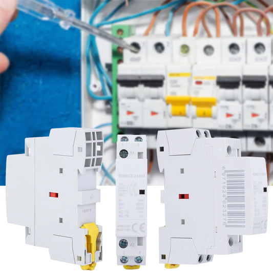 Household Industrial AC Contactor 220V 16A 2P Small Energy-Saving AC Contactor Rail Type Modular Peaceful Pleasures Health and Wellness