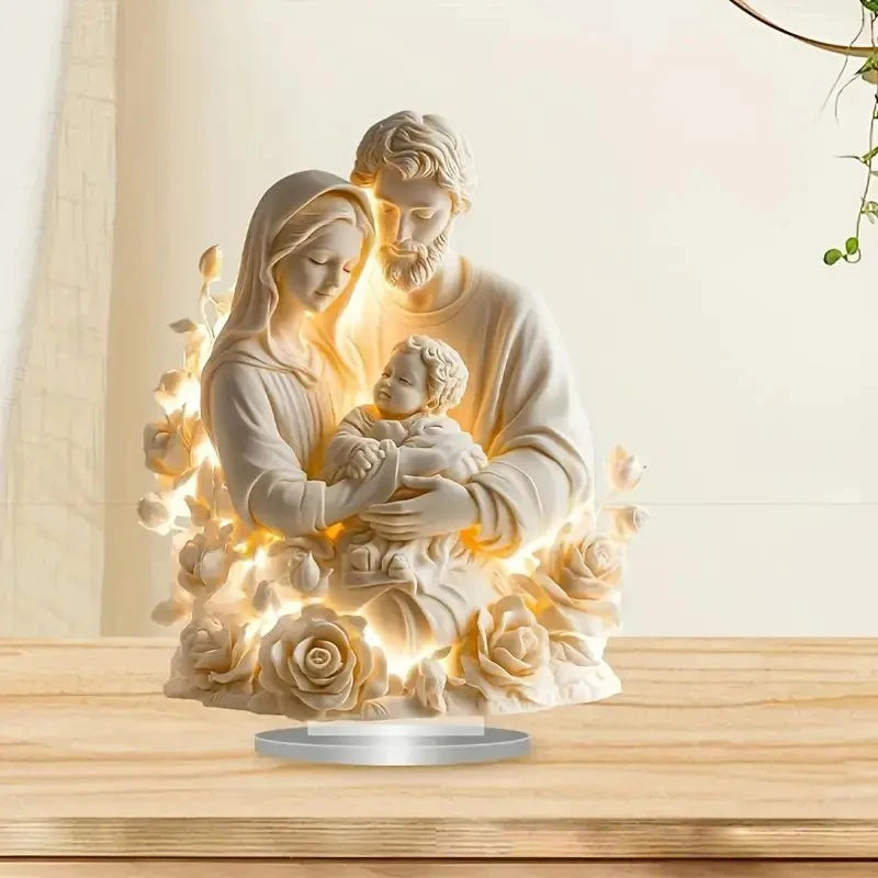 2D Acrylic Nativity Scene Centerpiece | Christmas Tabletop Decor