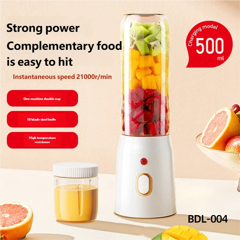 HOMEFISH Portable Wireless Blender – 10-Blade USB-C Juicer