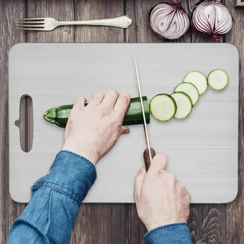 Stainless Steel Thickened Cutting Board Antibacterial Mildew-proof Kneading Dough Board Kitchen Fruit vegetable Cutting Board Peaceful Pleasures Health and Wellness