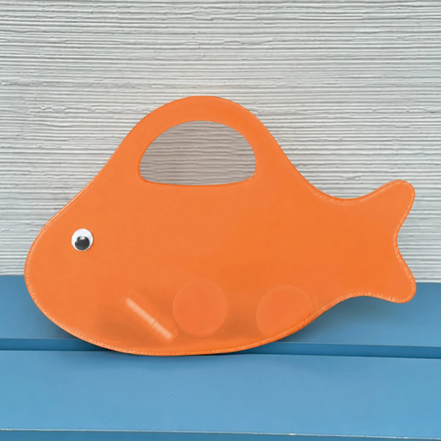 Funny Fish-Shape Clutch Purse Large Capacity Cute Solid Color Tote Handbag Transparent Lightweight Commute Clear Jelly Pack Peaceful Pleasures Health and Wellness Orange